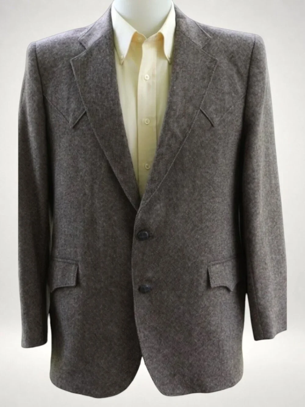 Vintage Grand Entry Western Wool Tweed Blazer Mens 44R USA Cowboy Sport Coat